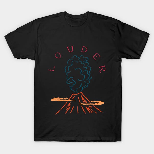 Vintage Volcano Illustration T-Shirt by Elefunk